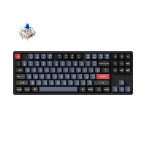 Купить Беспроводная механическая клавиатура QMK Keychron K8 Pro, 87 клавиш, Hot-Swap, Gateron G pro Blue Switch